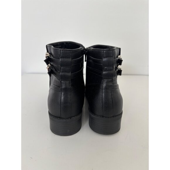 Kelly & Katie Boots 11 Ankle Double Buckle Side Zip Urban Casual Street Style - Picture 7 of 16